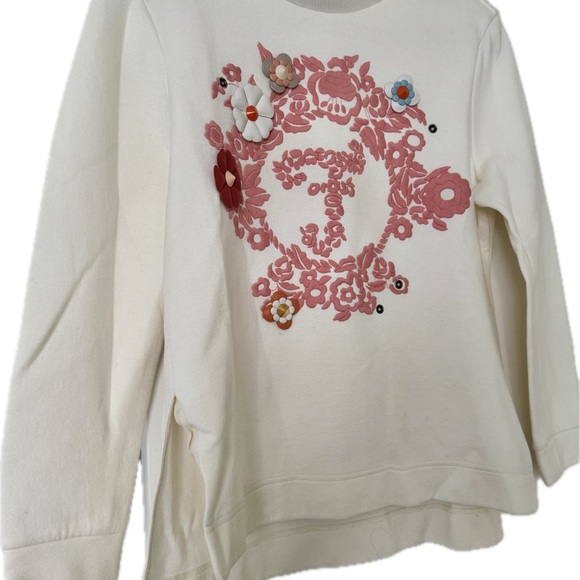 FENDI Fabulous sweatshirt with unique snap on flowers, zipper shoulder, size M - Picture 2 of 16
